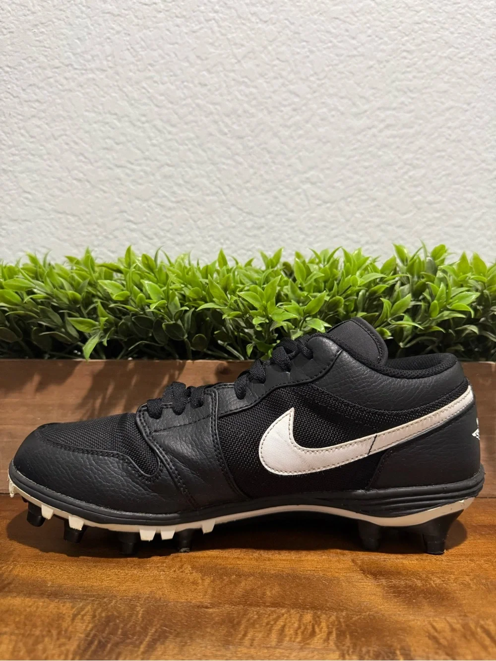 Nike Air Jordan 1 Low TD Football Cleats Black White AV5292-001 Mens Size 9